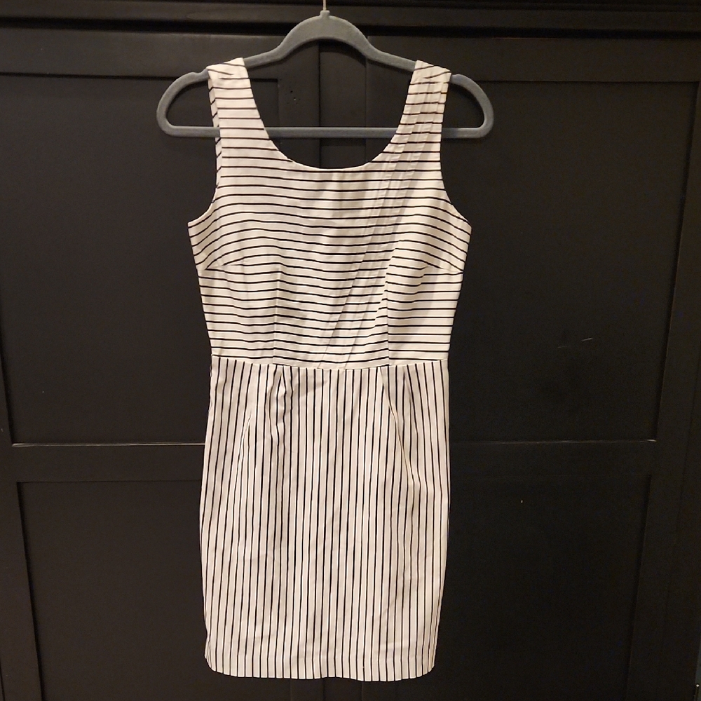 The Limited Classic Black & White Striped Sheath Dress